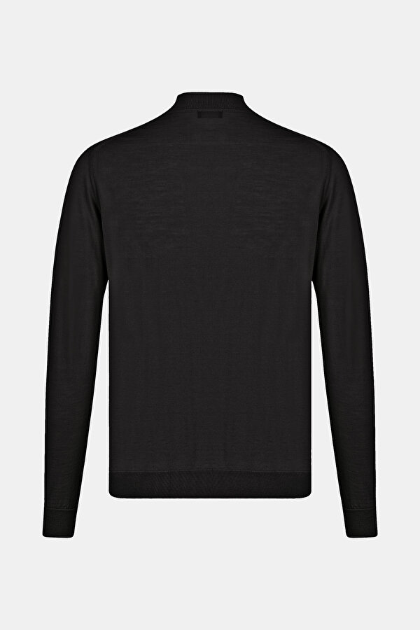 BLACK WOOL/SILK TRICOT JERSEY 2