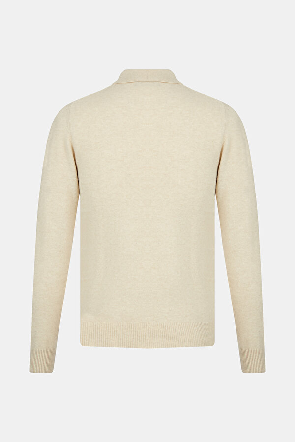 BEIGE WOOL/CASHMERE TRICOT JERSEY 2