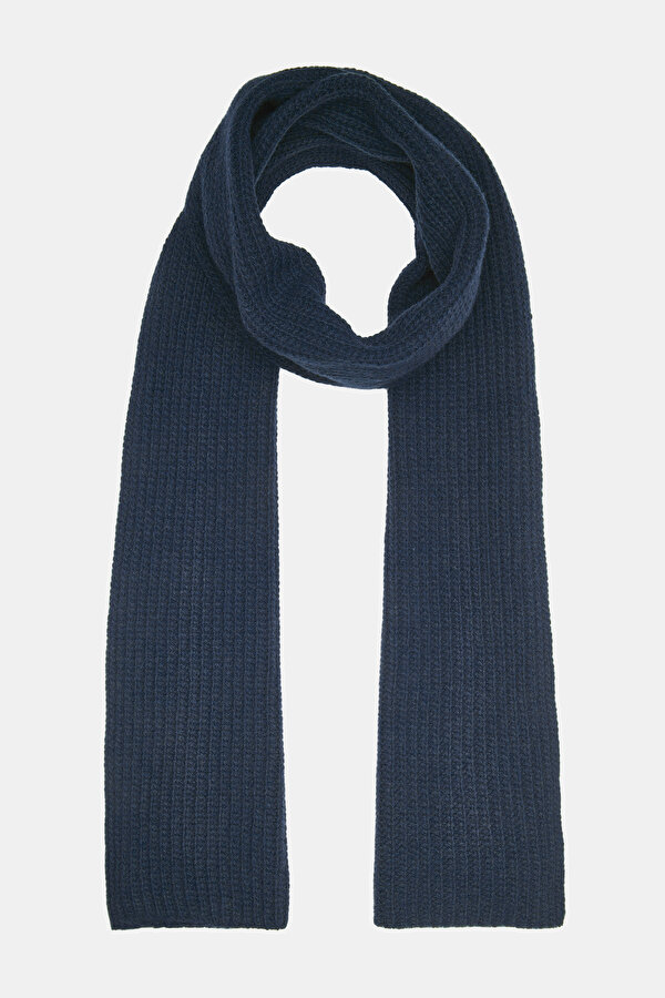 NAVY BLUE WOOL/CASHMERE WEFT