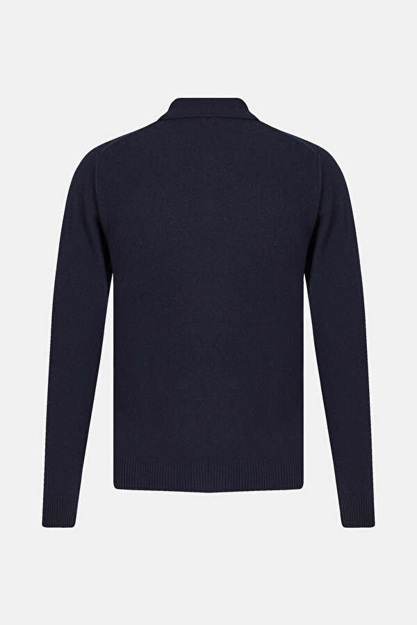 NAVY BLUE WOOL/CASHMERE TRICOT JERSEY 2