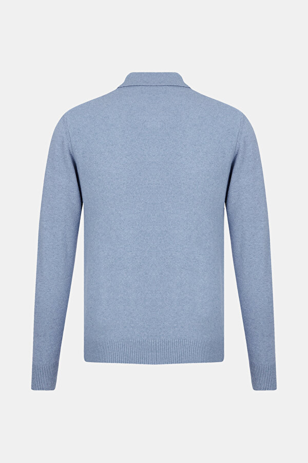 BLUE WOOL/CASHMERE TRICOT JERSEY 2