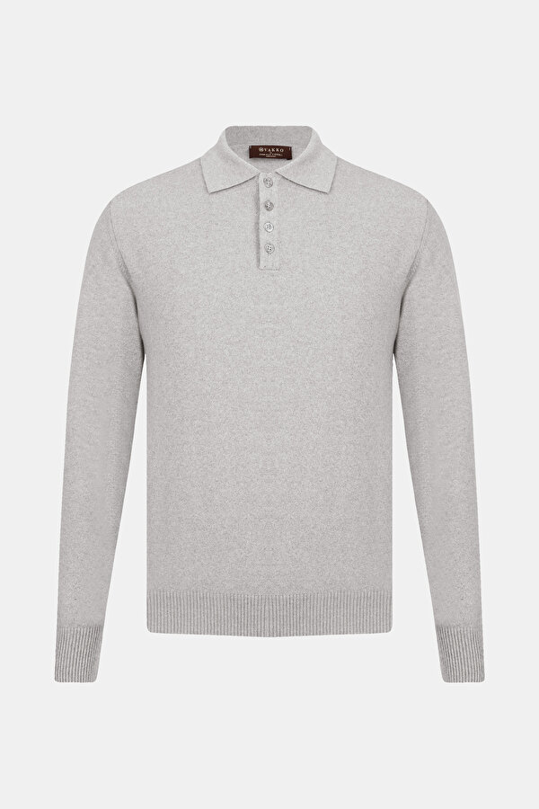 GREY WOOL/CASHMERE TRICOT JERSEY