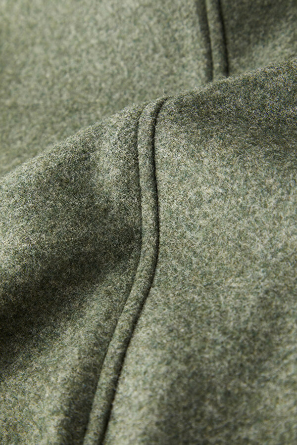 LIGHT GREEN BUTTONED WOOL/POLYAMIDE JACKET 6