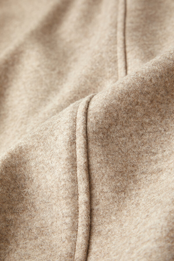 BEIGE BUTTONED WOOL/POLYAMIDE JACKET 12