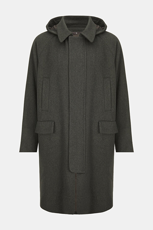 DARK GREEN WOOL TOPCOAT