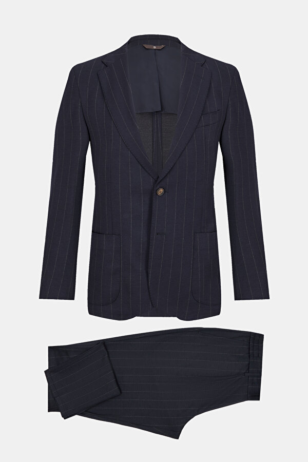NAVY BLUE WOOL/POLYAMIDE SUIT