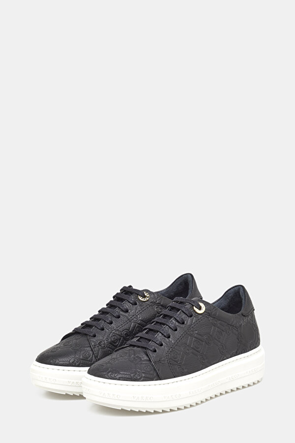 BLACK MONOGRAM LEATHER SHOE 2