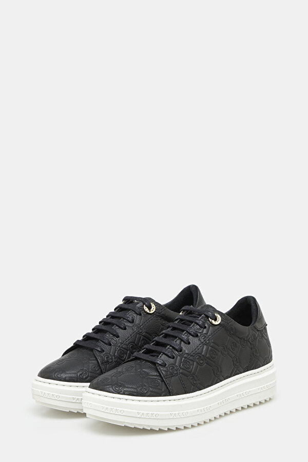 BLACK MONOGRAM LEATHER SHOE 2