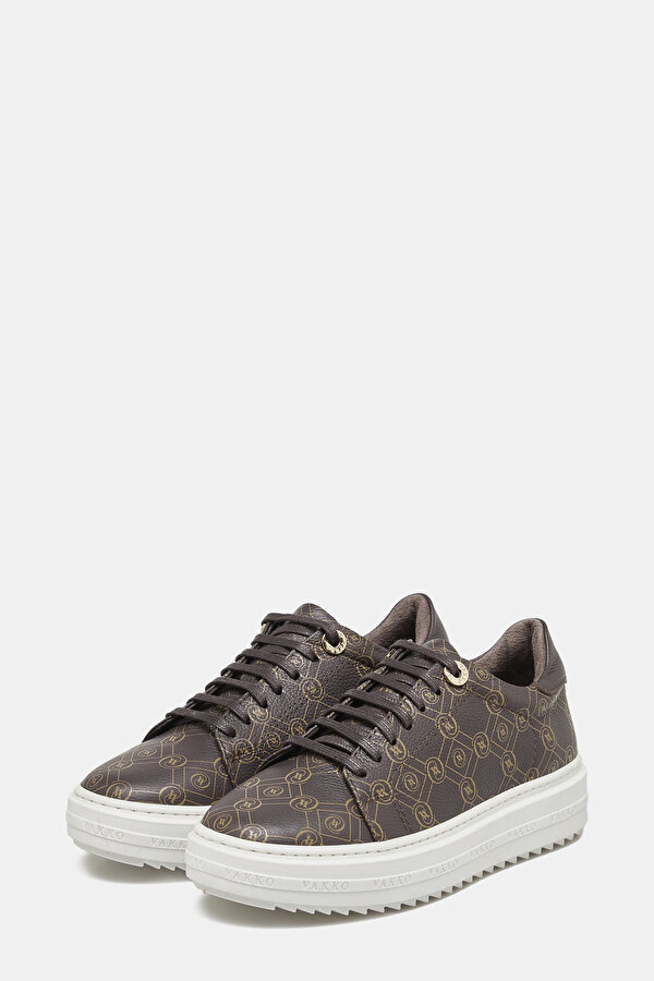 BEIGE MONOGRAM LEATHER SHOE 2