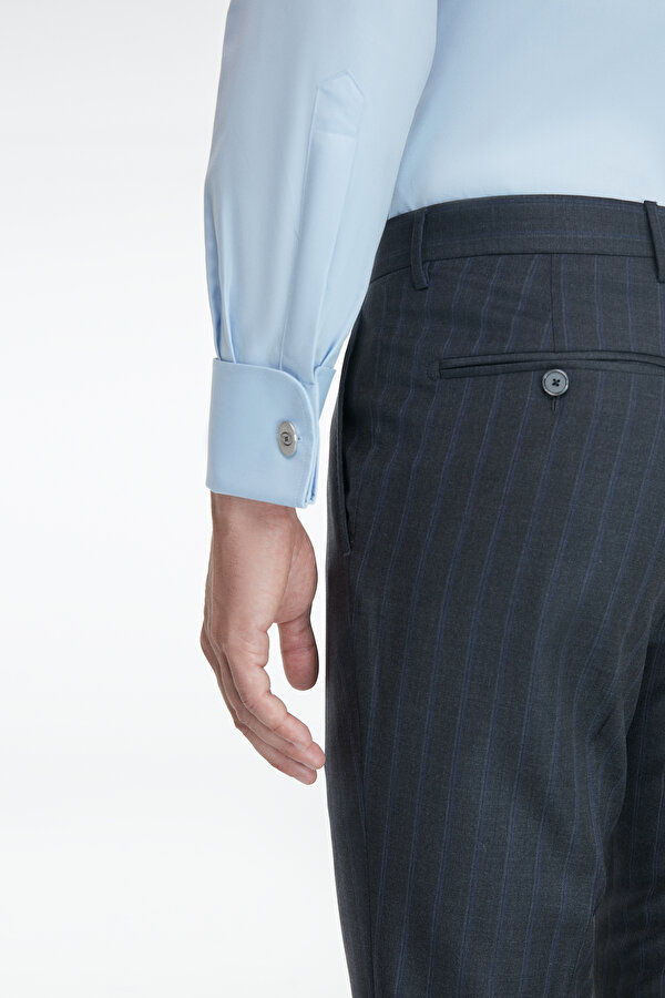 SMOKED SURPLICE NECKLINE (CROSS-OVER NECKLINE) WOOL/CASHMERE SUIT 6