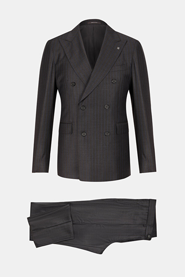 SMOKED SURPLICE NECKLINE (CROSS-OVER NECKLINE) WOOL/CASHMERE SUIT 7