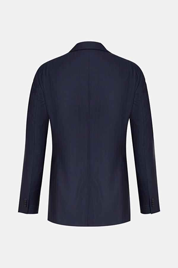 NAVY BLUE SURPLICE NECKLINE (CROSS-OVER NECKLINE) WOOL/CASHMERE SUIT 2
