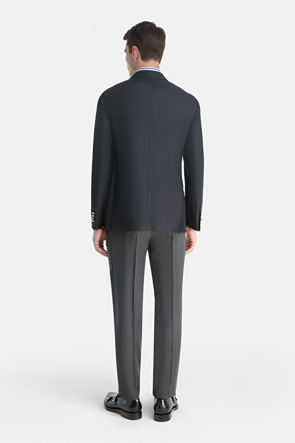 NAVY BLUE SURPLICE NECKLINE (CROSS-OVER NECKLINE) JACKET 2