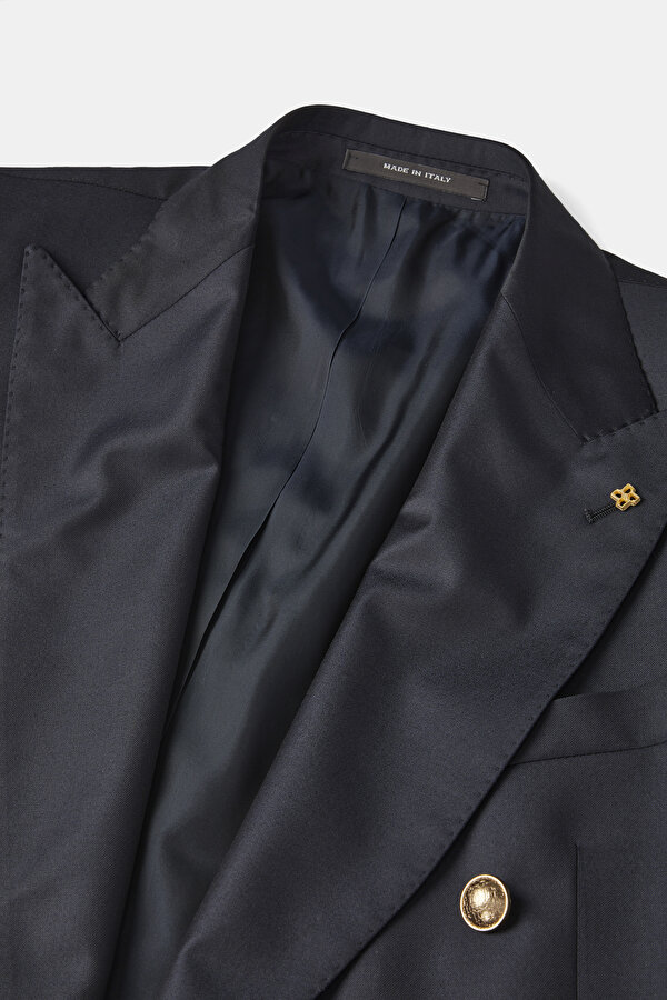 NAVY BLUE SURPLICE NECKLINE (CROSS-OVER NECKLINE) JACKET 6