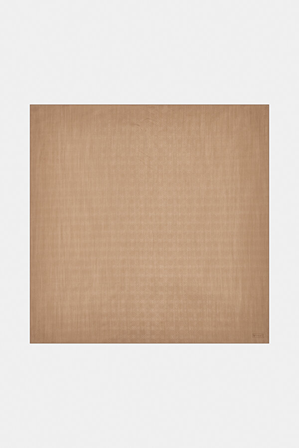 CAMEL COTTON/SILK SCARF