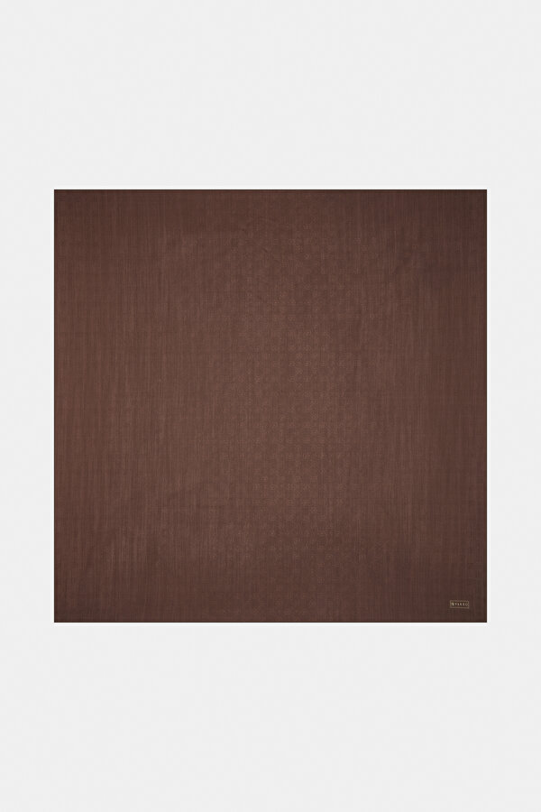 RED BROWN COTTON/SILK SCARF