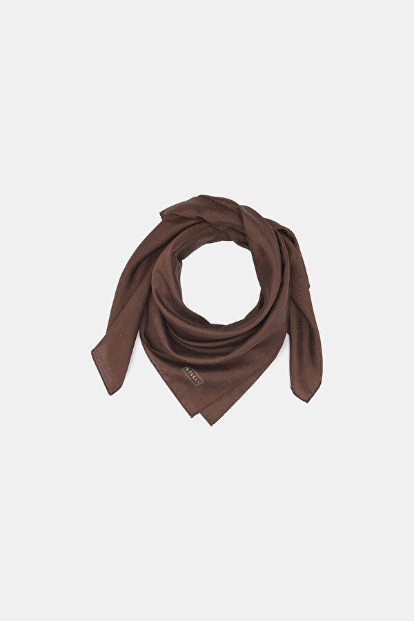 RED BROWN COTTON/SILK SCARF 2