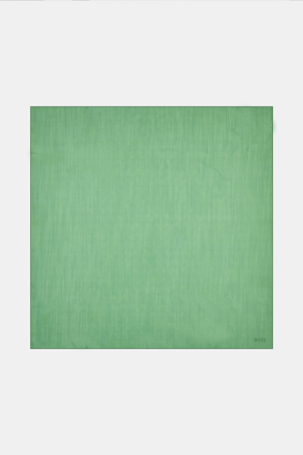 GREEN COTTON/SILK SCARF