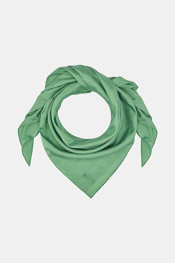 GREEN COTTON/SILK SCARF 2