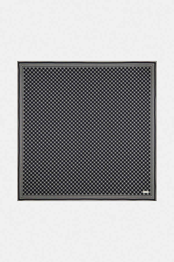 MONOGRAM DESENLİ TWILL EŞARP