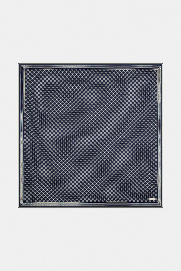 MONOGRAM DESENLİ TWILL EŞARP