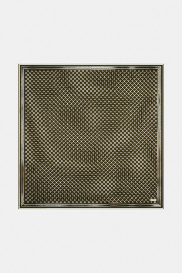 MONOGRAM DESENLİ TWILL EŞARP