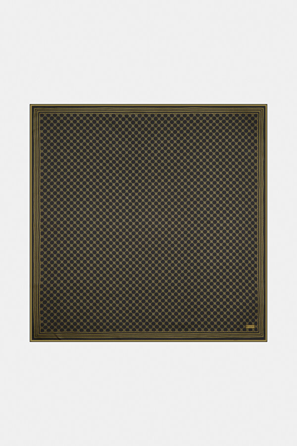 CAMEL MONOGRAM TWILL SCARF