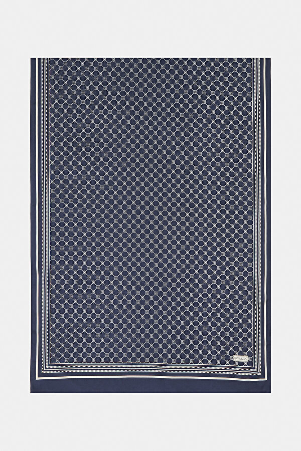 MONOGRAM DESENLİ İPEK ŞAL