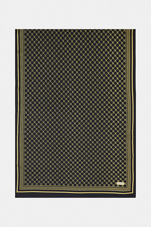 MONOGRAM DESENLİ İPEK ŞAL