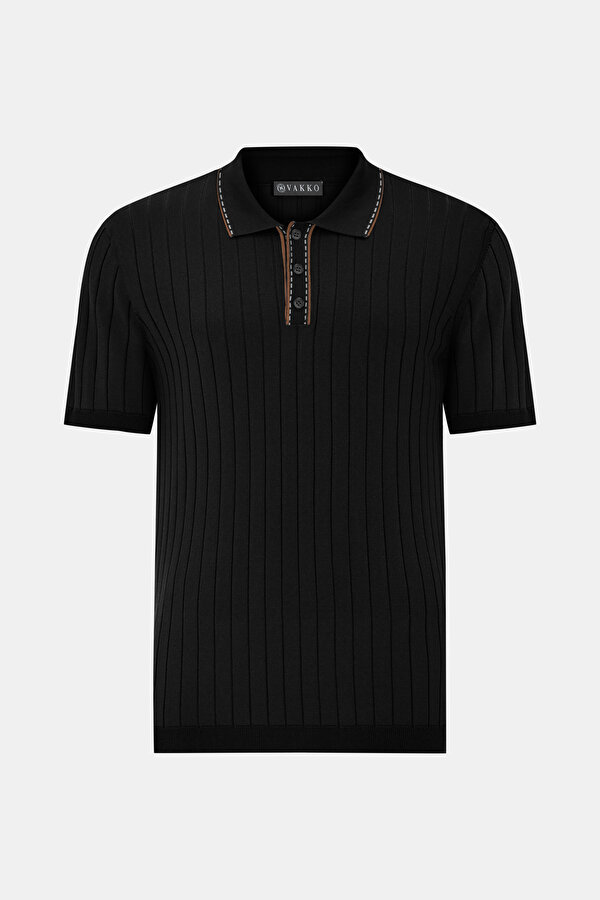 SİYAH POLO YAKA TRİKO