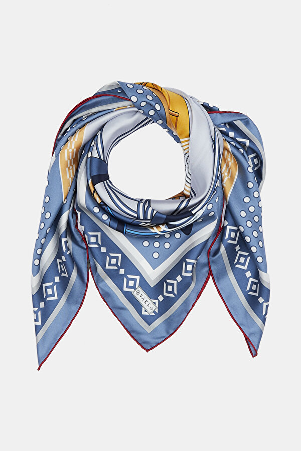 DARK ORANGE OBJECT DESIGN TWILL SCARF 2