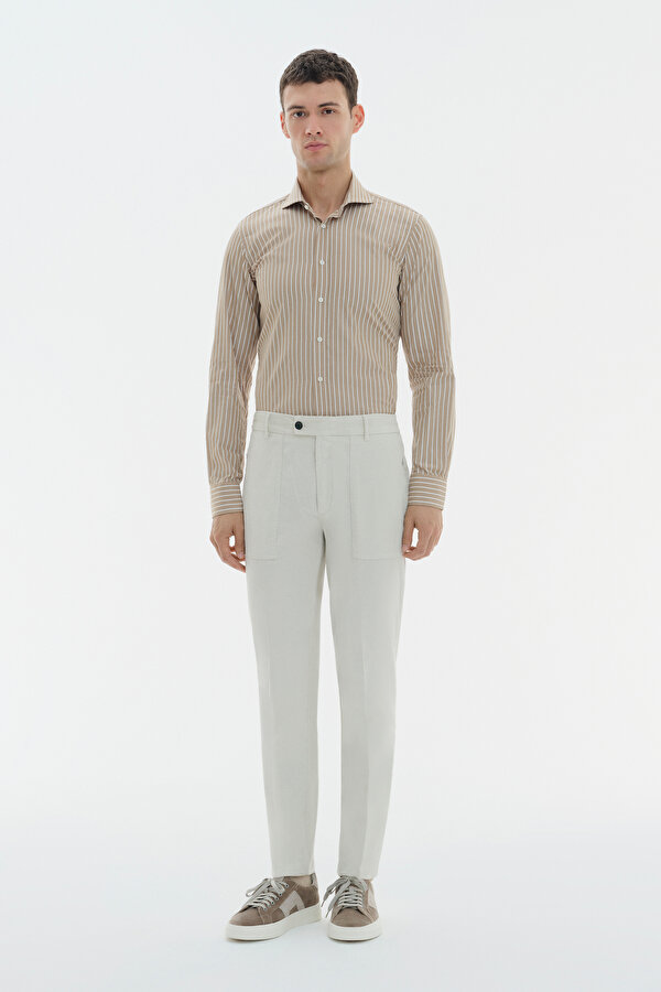 CREAM CORDED TROUSERS