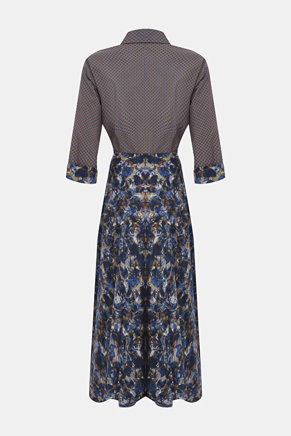 MULTICOLOR 3/4 SLEEVES MİDİ DRESS 2