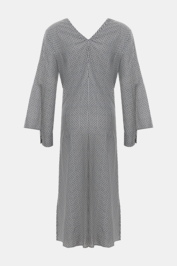 MULTICOLOR LONG SLEEVE MİDİ DRESS 2
