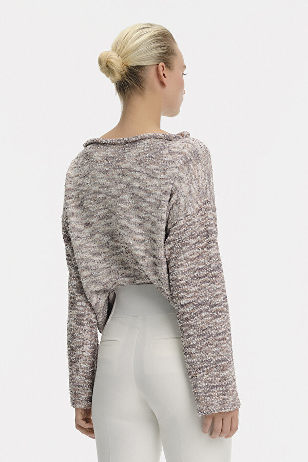 GREY BOAT NECK JERSEY 2