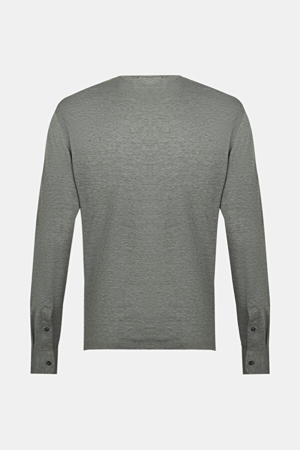 YEŞİL O YAKA UZUN KOLLU T-SHIRT 2