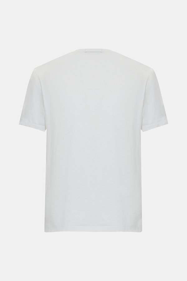 BEYAZ O YAKA KISA KOLLU T-SHIRT 2