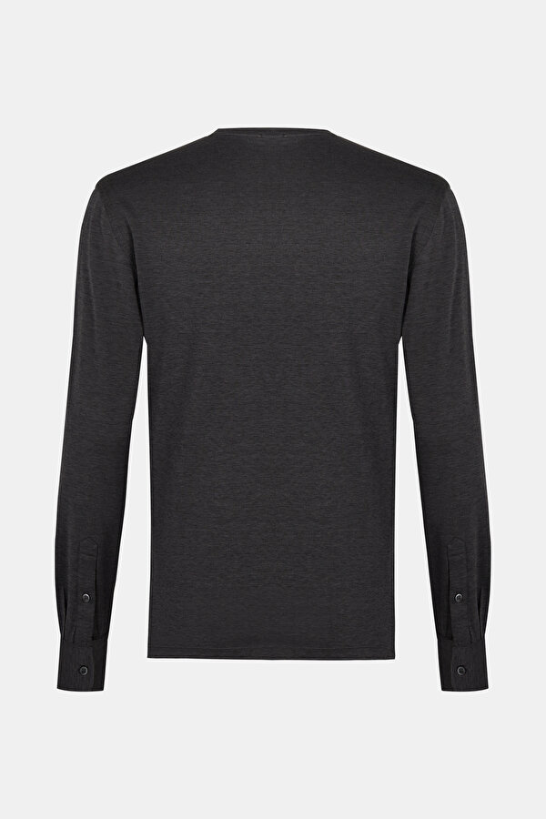 GRİ O YAKA UZUN KOLLU T-SHIRT 2
