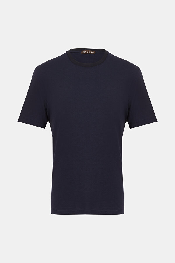 SIYAH O YAKA KISA KOLLU T-SHIRT