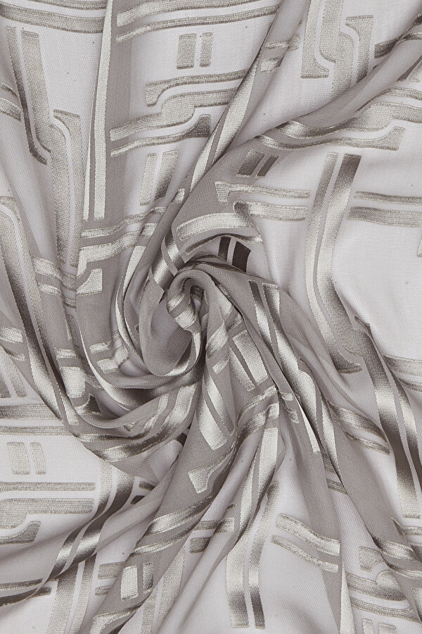 DARK GREY SATIN STRIPED SILK FABRICS SHAWL 2