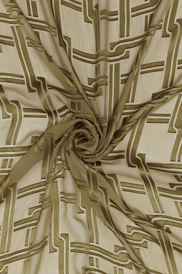 SAND SATIN STRIPED SILK FABRICS SHAWL 2
