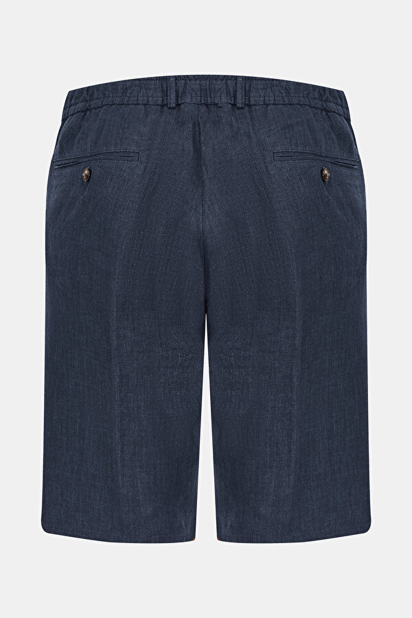 NAVY BLUE LINEN BERMUDA 2
