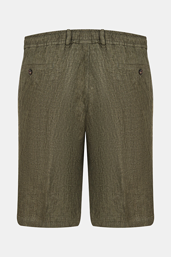 KHAKI LINEN BERMUDA 2