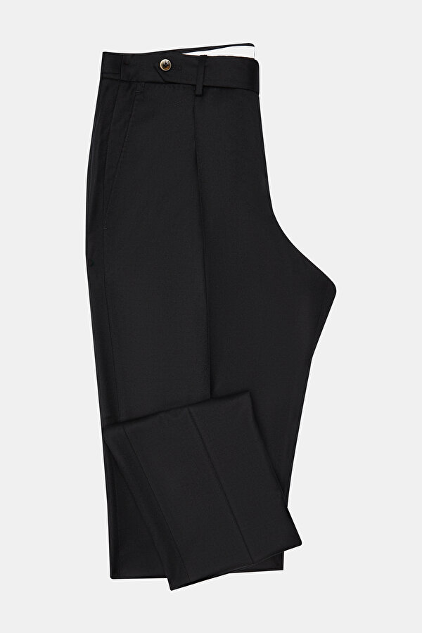 BLACK PLAIN FLANNEL TROUSERS
