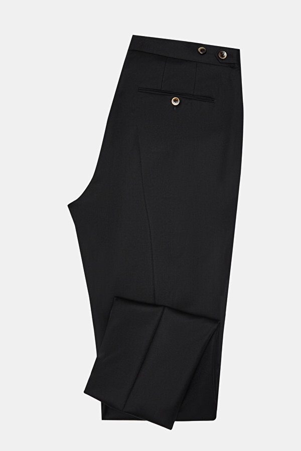 BLACK PLAIN FLANNEL TROUSERS 2