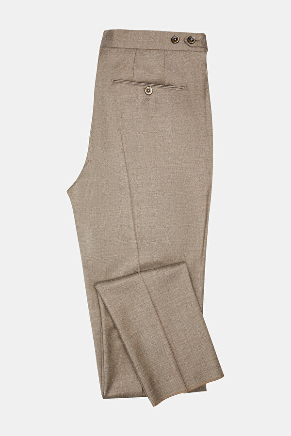 KOYU BEJ DÜZ FLANEL PANTOLON 6