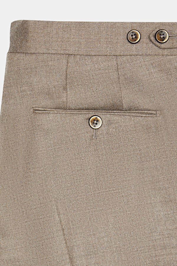 KOYU BEJ DÜZ FLANEL PANTOLON 7