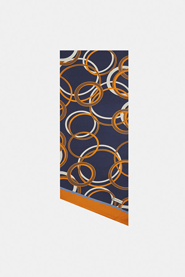 GEOMETRİK DESENLİ İPEK FULAR