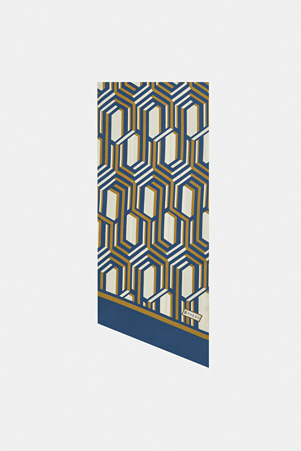 GEOMETRİK DESENLİ İPEK FULAR