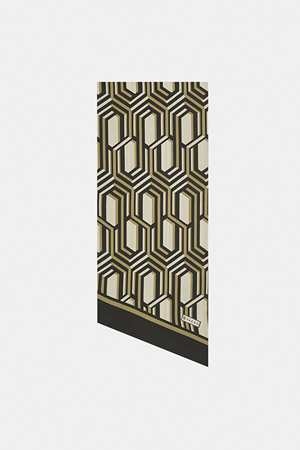 GEOMETRİK DESENLİ İPEK FULAR